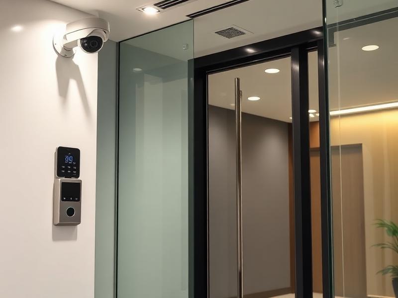 Secure corporate office entrance with access control