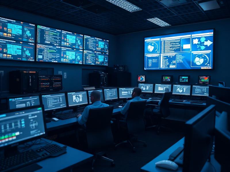 24/7 network operations center with monitors