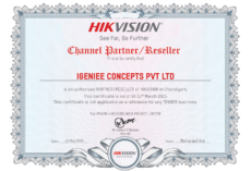Certificate of Channel Partner of Hikvision - iGeniee